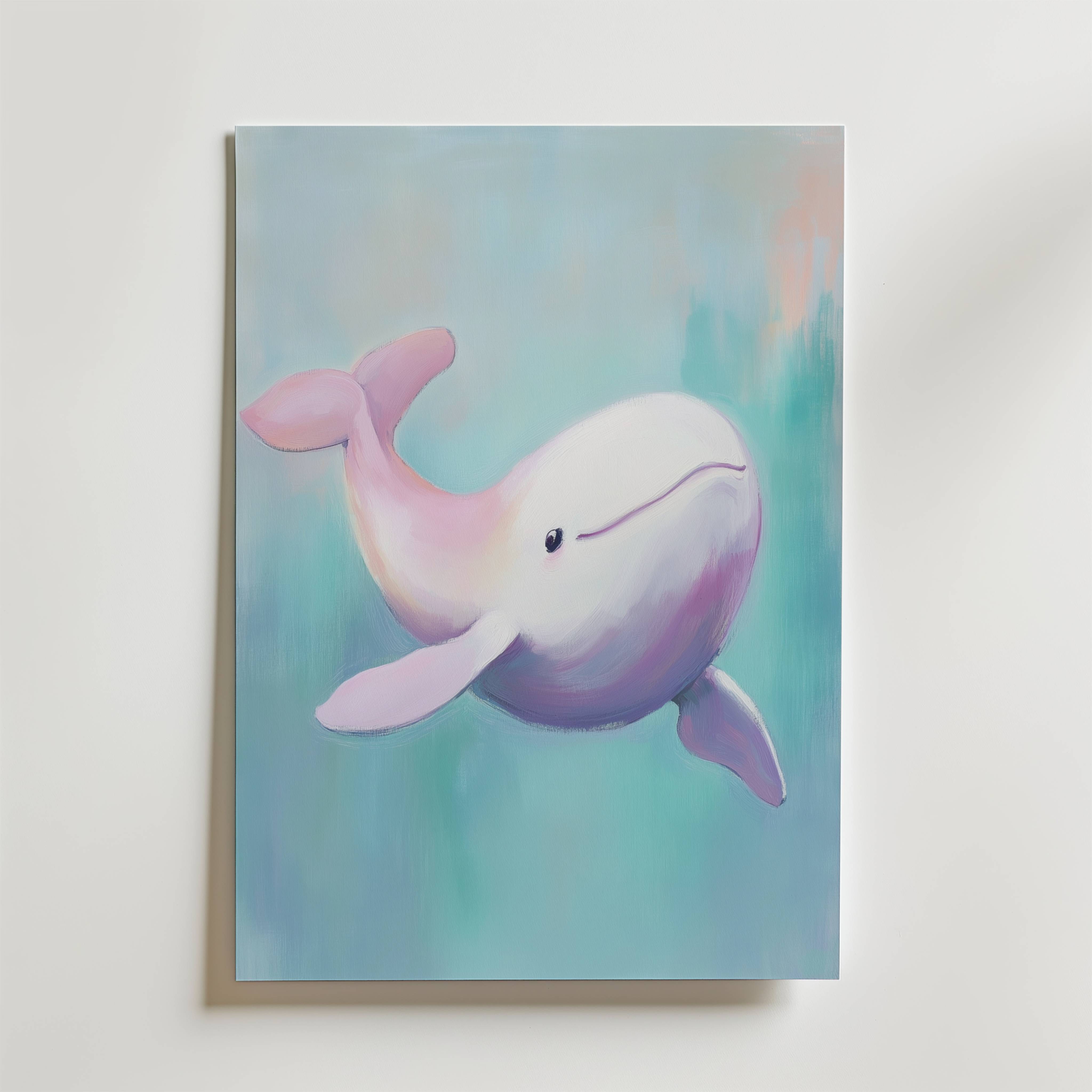 Pastel Whale Poster - Premium Canvas 30x40 cm