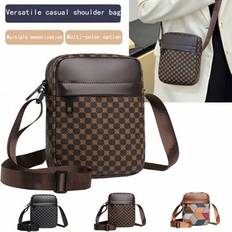 Mode Patchwork Kontrastfärg Pendlar Crossbody Axelväska Lätt liten fyrkantig väska Sling Bag Handväska Essentials Mode Herrväskor Business - Multifärgad