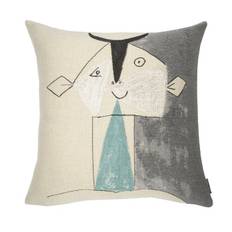 Poulin Design Picasso Pude 45x45 cm - Tete De Faune Sur Fond Gris Argent (1946)