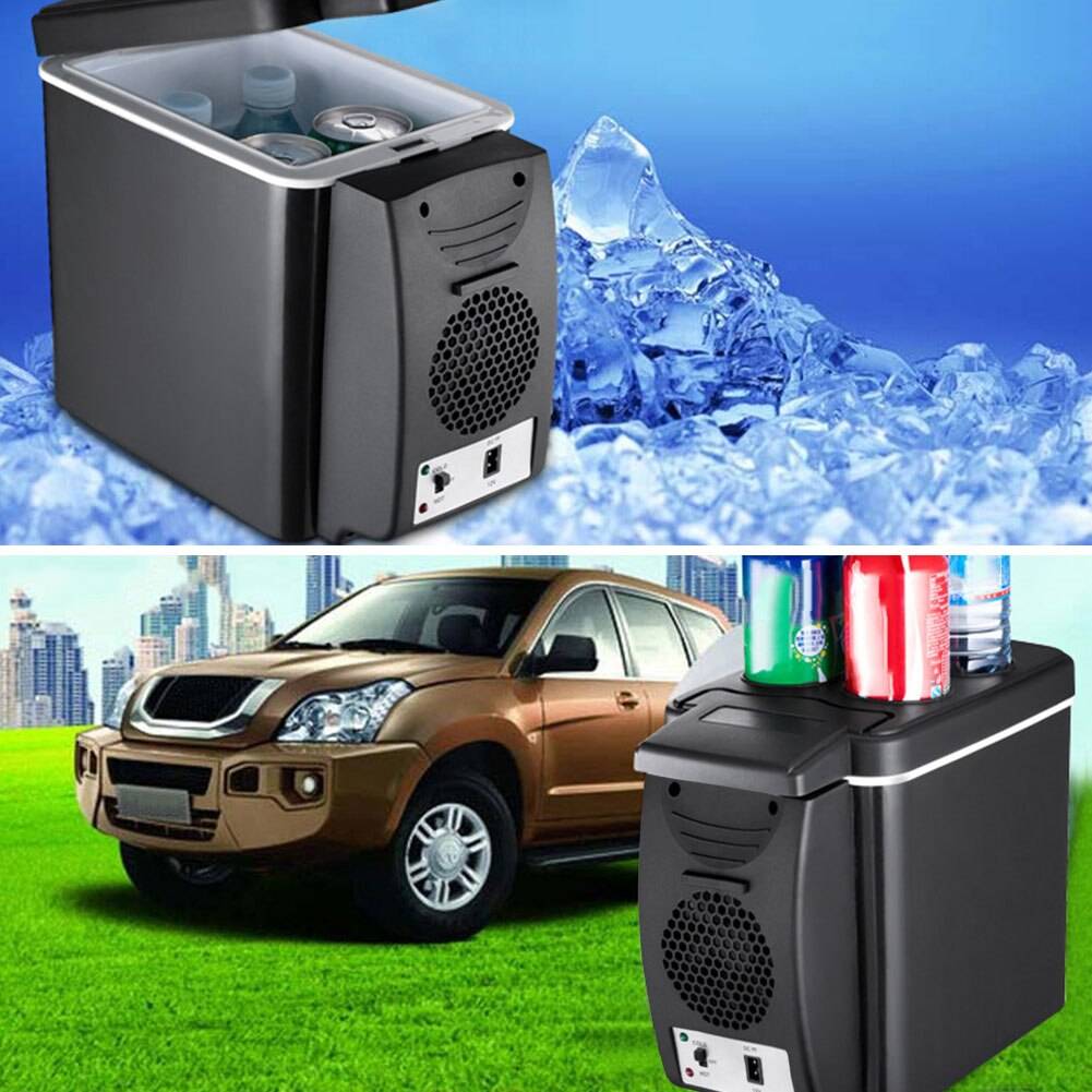 Bil mini kylskåp kyl kyl värme svalare isolerad kylbox lätta dubbel användning behållare bil hemmakontor frysa 6 l