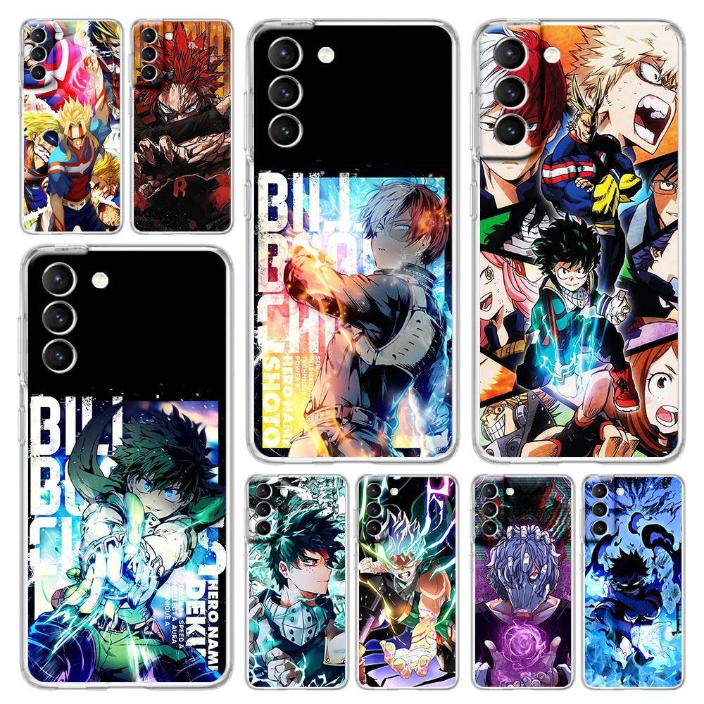 My Hero Academia Anime Izuku Deku telefonfodral för Samsung Galaxy S22 5G S20 Ultra S21 FE 5G S10E S9 S8 S10 Plus Note 20 10 skal