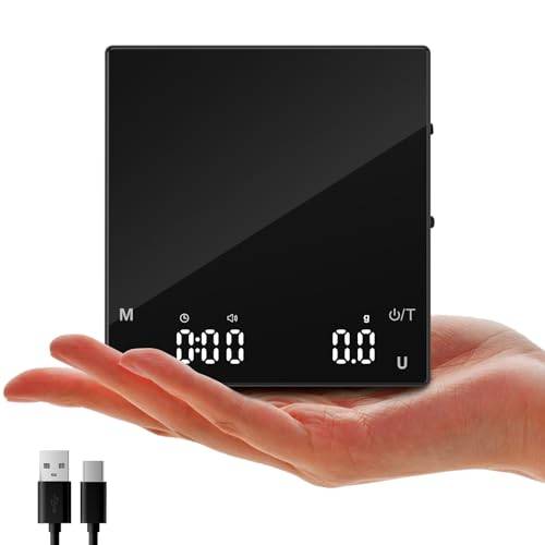 Diyife uppladdningsbar minikaffevåg med timer, bärbar kaffeskala