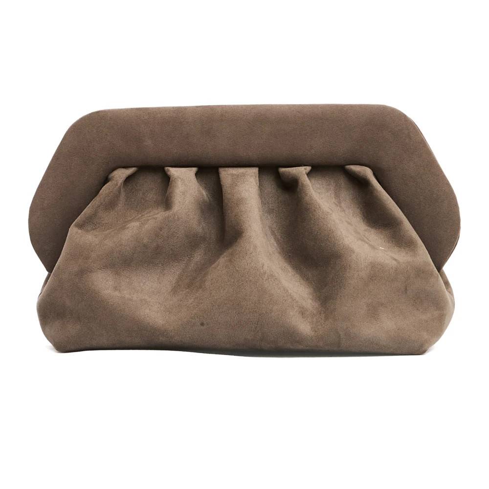 THEMOIRè Vegan Suede Clutch i Fango - Tasker - Dame - Brun - ONE SIZE - Suede