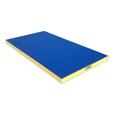 NiroSport gymnastik matta 200 x 100 x 8 cm (blå/gul) mjuk golvmatta fitnessmatta sportmatta träningsmatta golvmatta skyddsmatta träningsmatta vattentät