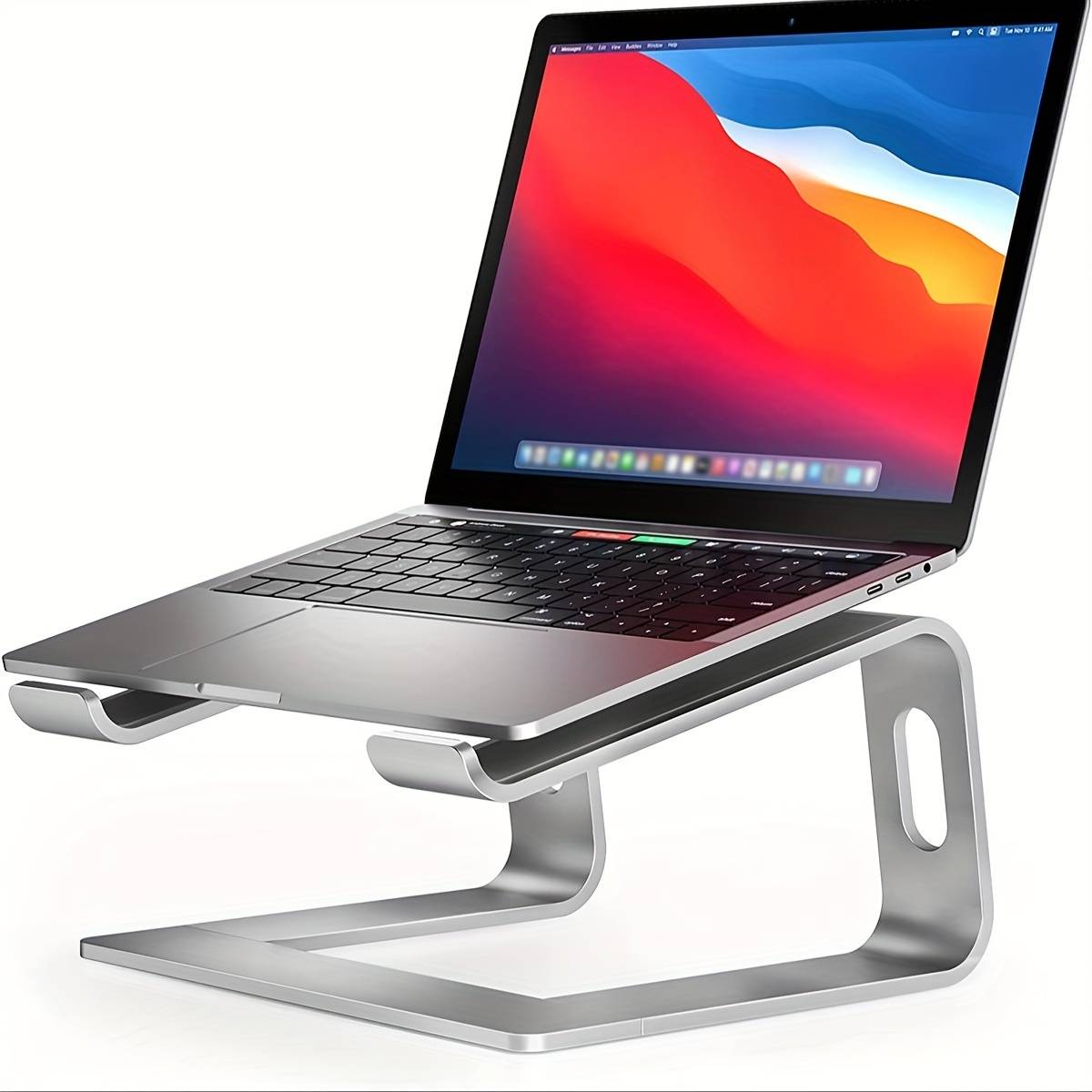 TEMU Ergonomic Portable Aluminum Alloy Laptop Stand Compatible With /pro & Detachable Riser - Lightweight Durable Computer Desk Holder Posture, For Macbook External Notebooks