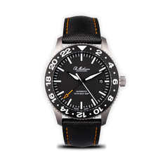 Ole Mathiesen Navy Diver GMT 40 mens-size med læderrem 40mm