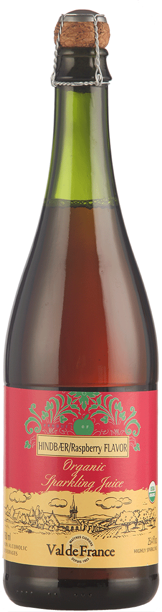 Cider Hindbær u/alkohol Økologisk - Val de France 75 cl..