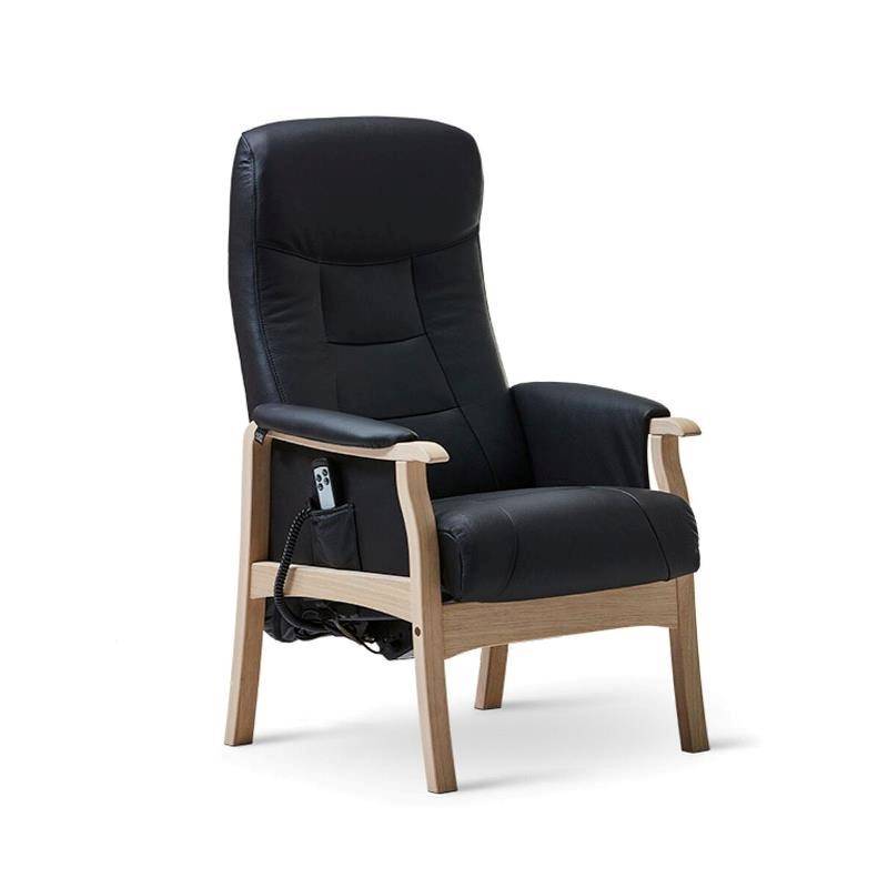 Comfort Living Sanne lænestol med sædeløft - Læder inkl skammel - Medium | Møbelsalg.dk