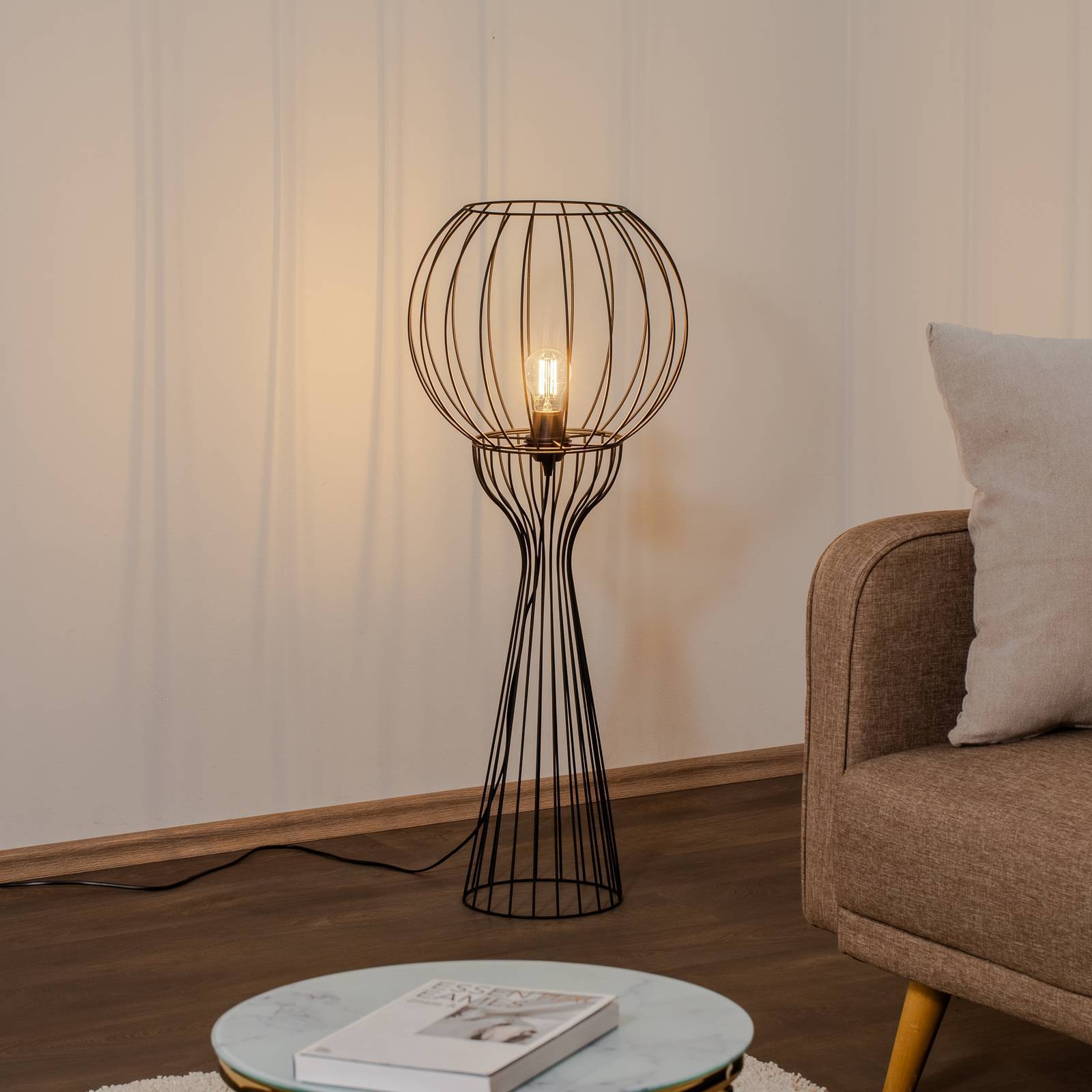 Golvlampa Mercure HELAM, Svart, Vardagsrum / matsal, Metall, Golvlampa