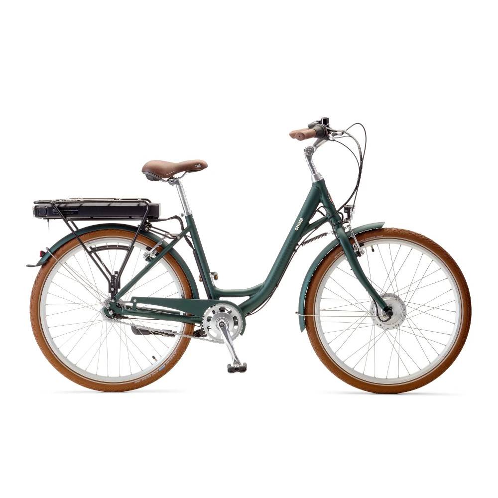 Elcykel Omega 26″ Grøn god til mindre personer Grøn 396 Watt 11 Ah Str. 45 ( 142 - 165 cm Personhøjde ).