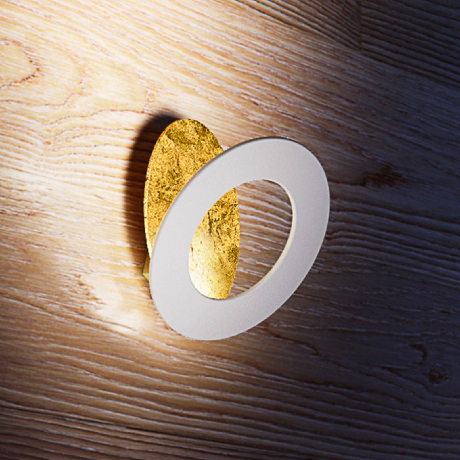 ICONE LED væglampe Vera, dæmpbar, Messing/guld, Stue/spisestue, Aluminium, Design,