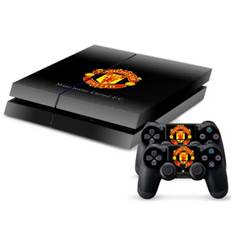 PS4 skin til konsol og to controllere. Manchester United. Sort.