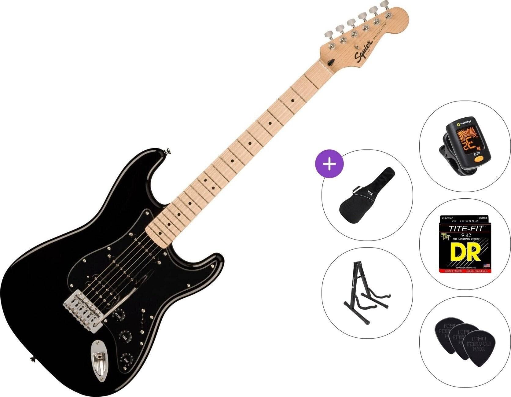 Fender Squier Sonic Stratocaster HSS MN Standard SET Black Elektrisk guitar