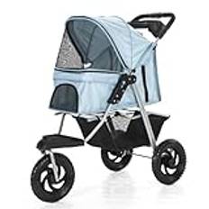 Husdjur Barnvagn Husdjursvagn Hundvagn Hopfällbar Avtagbar Och Tvättbar Delad Husdjursbilväska Kennel Husdjursvagn Med Tre Hjul Husdjur barnvagn Låda(Blue)