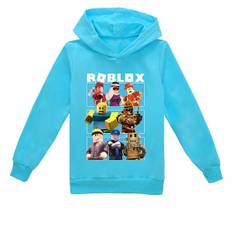 Roblox hættetrøje til børn Varm hættetrøjetøj Roblox hættetrøje med tryk Wathet W 110cm