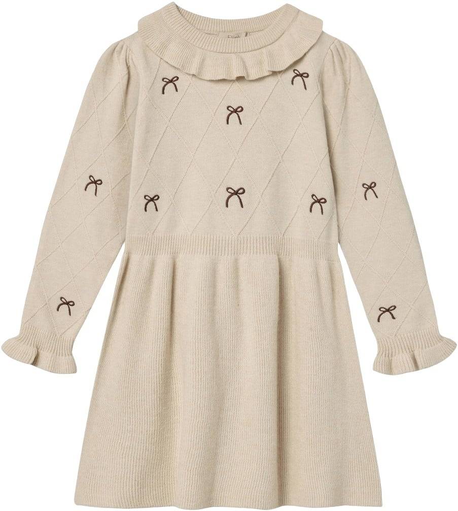 Fliink Alon BOW Dress Str 1-1,5 YRS (85 CM) - Sandshell Kjoler Polyester hos Magasin