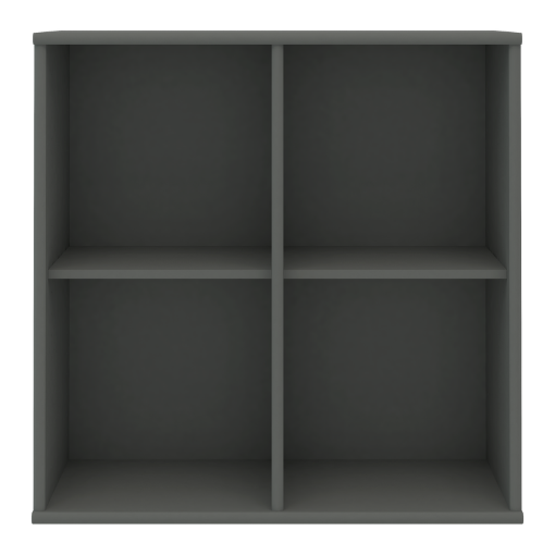 Mistral – Modul 025 Bogkasse – 4 rum – Antracit 70 cm x 70 cm x 27 cm | Møbelsalg.dk