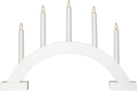Star Trading Abbe Stor Adventsljusstake Båge 46 cm - Elljusstake i Trä för Fönster Vit & elljusstake