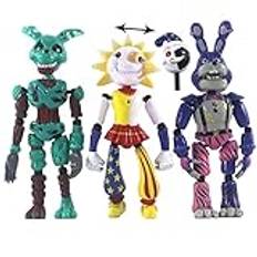 SPSMOKH 3/5/8 st/set Five Nights Figures FNAF subtilitet actionfigurer artikulerande och lysande figurer Bonnie/Fox-figurer samlarkvalitet (3 st)