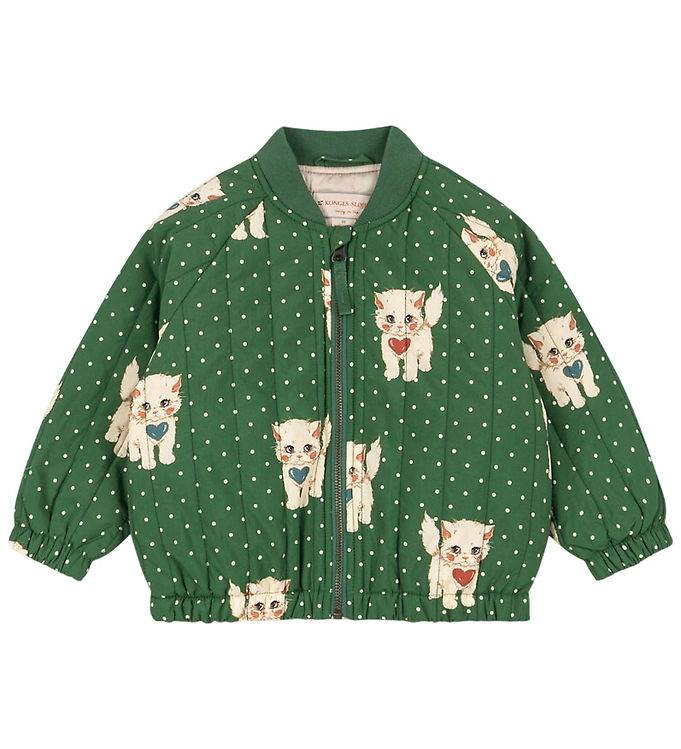 Konges Sløjd Termojacka - Quiltad - Juno Bomber - Dot Miao Verde - Konges Sløjd - 7-8 år (122-128) - Termokläder