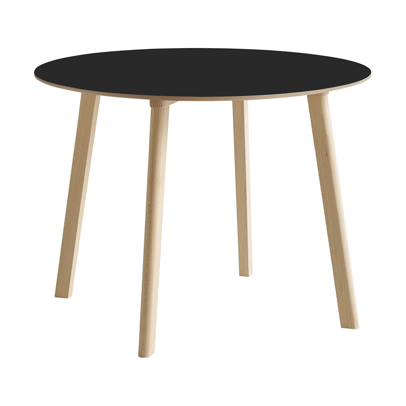 HAY CPH220 Deux 2.0 bord Ø98 cm Black laminate-untreated beech