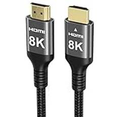 Ubluker 8k HDMI Kabel 20M, Nylonflätad Höghastighets HDMI Kabel 4k 120Hz 2k 165Hz 8k 60Hz 12bit eARC ARC Dolby Atmos HDR10+ HDCP2.3 Kompatibel för Speldator-TV Soundbar Monitor Bärbar Mac PS5 Xbox