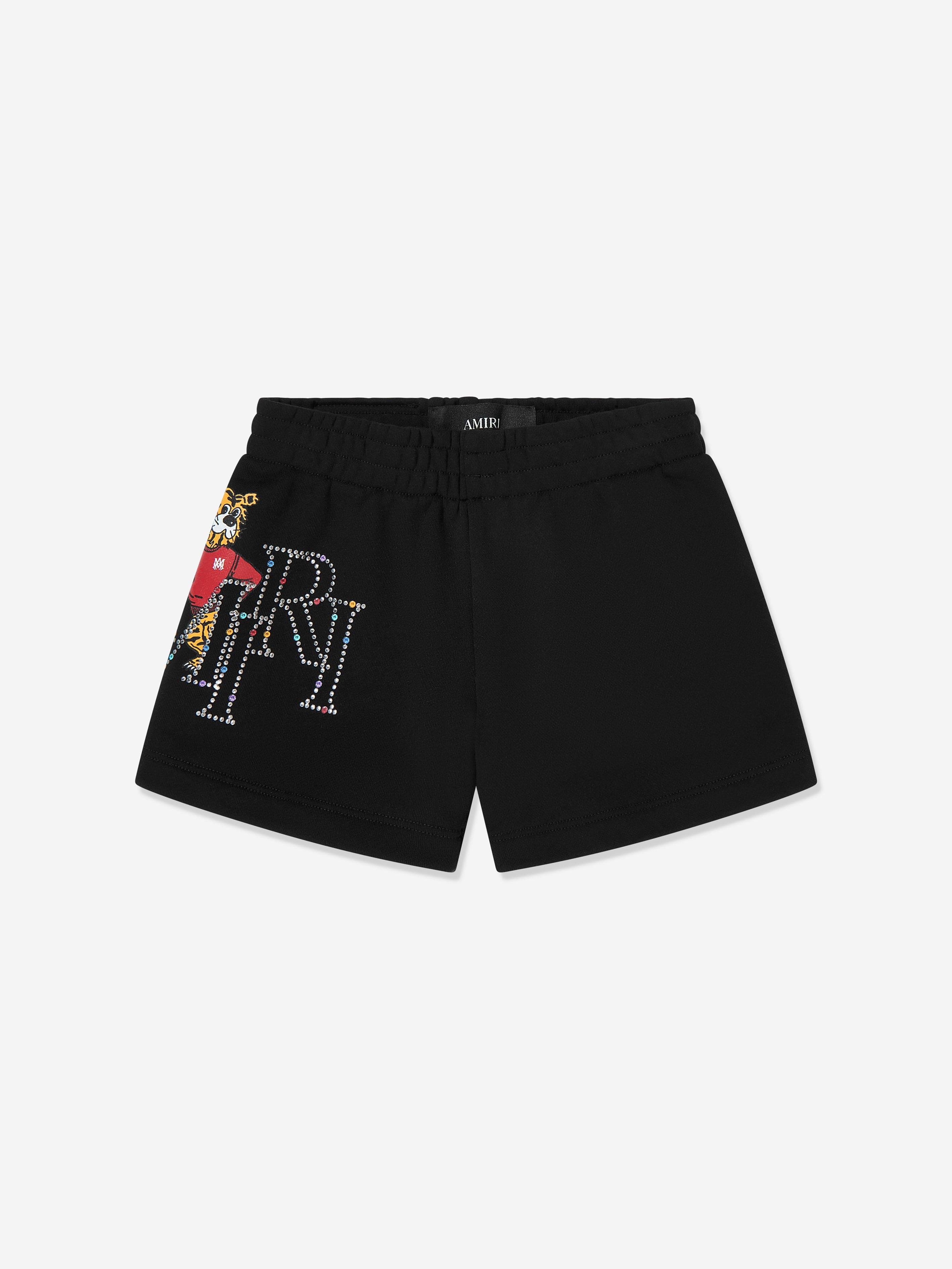 Amiri Boys Tiger Sweat Shorts in Black - Black / 8 Yrs (8 Yrs)