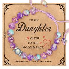 TEMU Elegant & Rhinestone Bracelet For Daughter - Colorful Gemstone Jewelry With Gift Card, Birthday Christmas Easter Homecoming Gift, Casual Attire & Easter Basket Filler