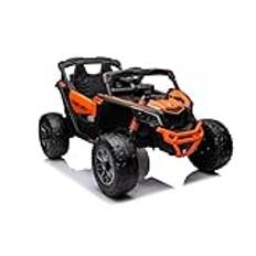 Elfordon för barn, Can Am Maverick UTV, batteri 2 x 200 W, 2,4 GHz, lädersäte + Eva (orange)