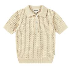 Molo Gretel Knitted Polo Shirt Brazilian Sand 146/152 cm  Beige  146/152 cm  kvinna