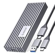 ORICO M.2 NVMe SSD-hölje till 20 Gbps USB3.2 Gen2 x 2 USB-C PCIe-adapter för NVMe M-Key/M+B Key SSD 2230/2242/260/2280, uppgraderad extern M2 SSD-hölje aluminium (heatsink, UASP, trim, 4 TB) -M233G Y