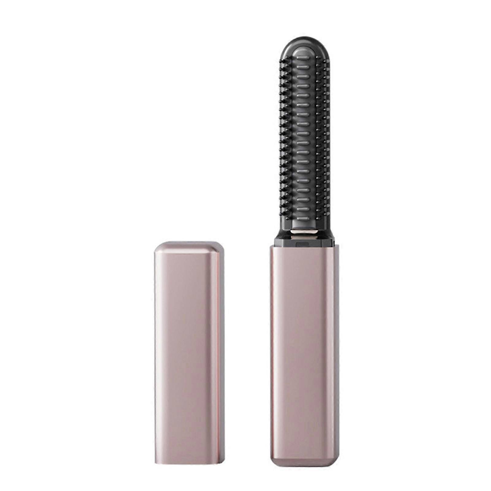 Mini Bangs Straightener Brush Portable Cordless Frizz-Free Hot Comb USB Rechargeable Fast Heating vit