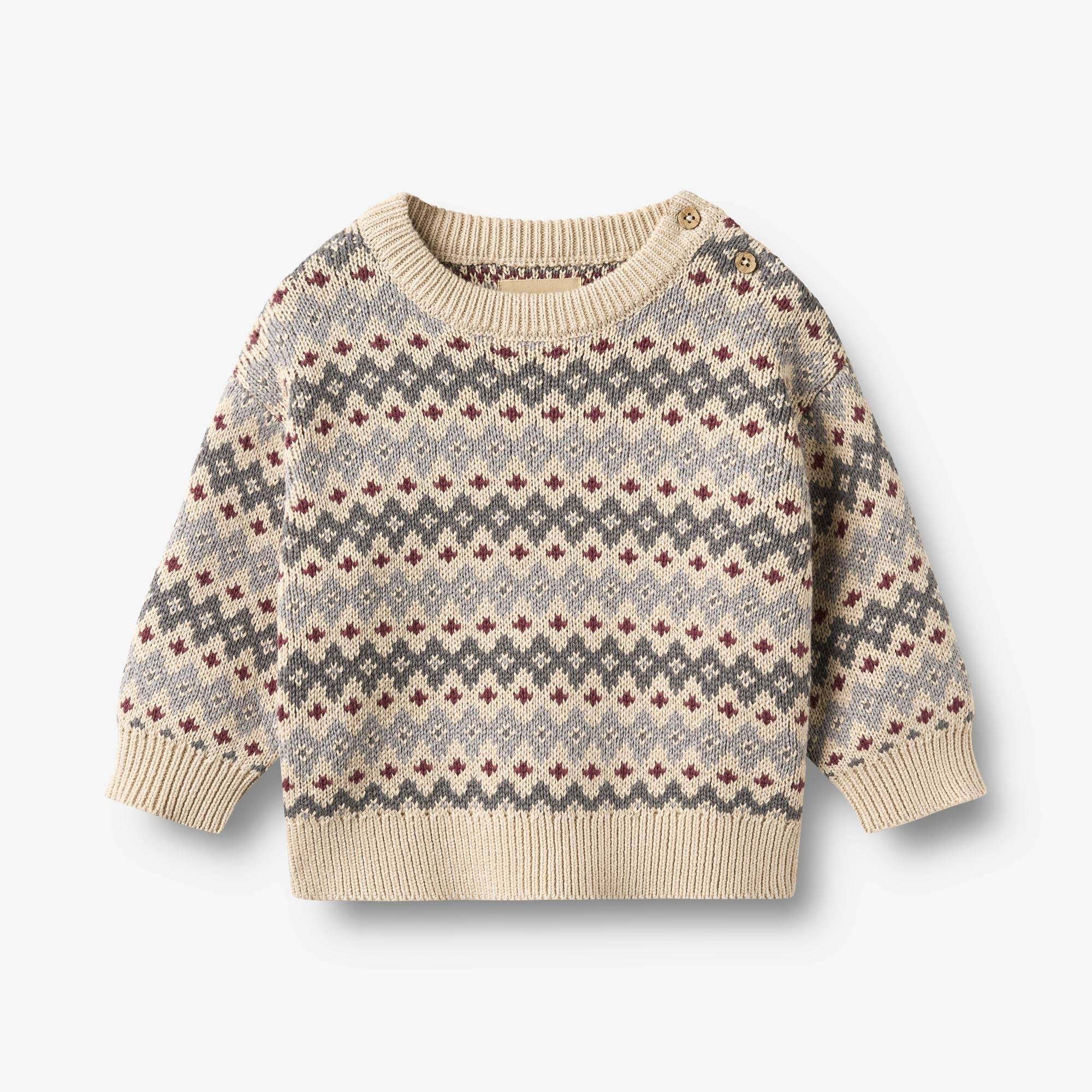 WHEAT® - Jacquard Strikpullover Harlow - flint - Str 92.