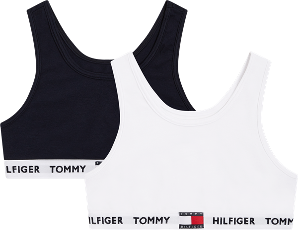 Tommy Hilfiger pige "Toppe" - bralette 2pak. - begynderbh - hvid/navy