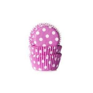 Minimuffinsformar - Polka dots - Hot Pink - House of Marie - 60-pack