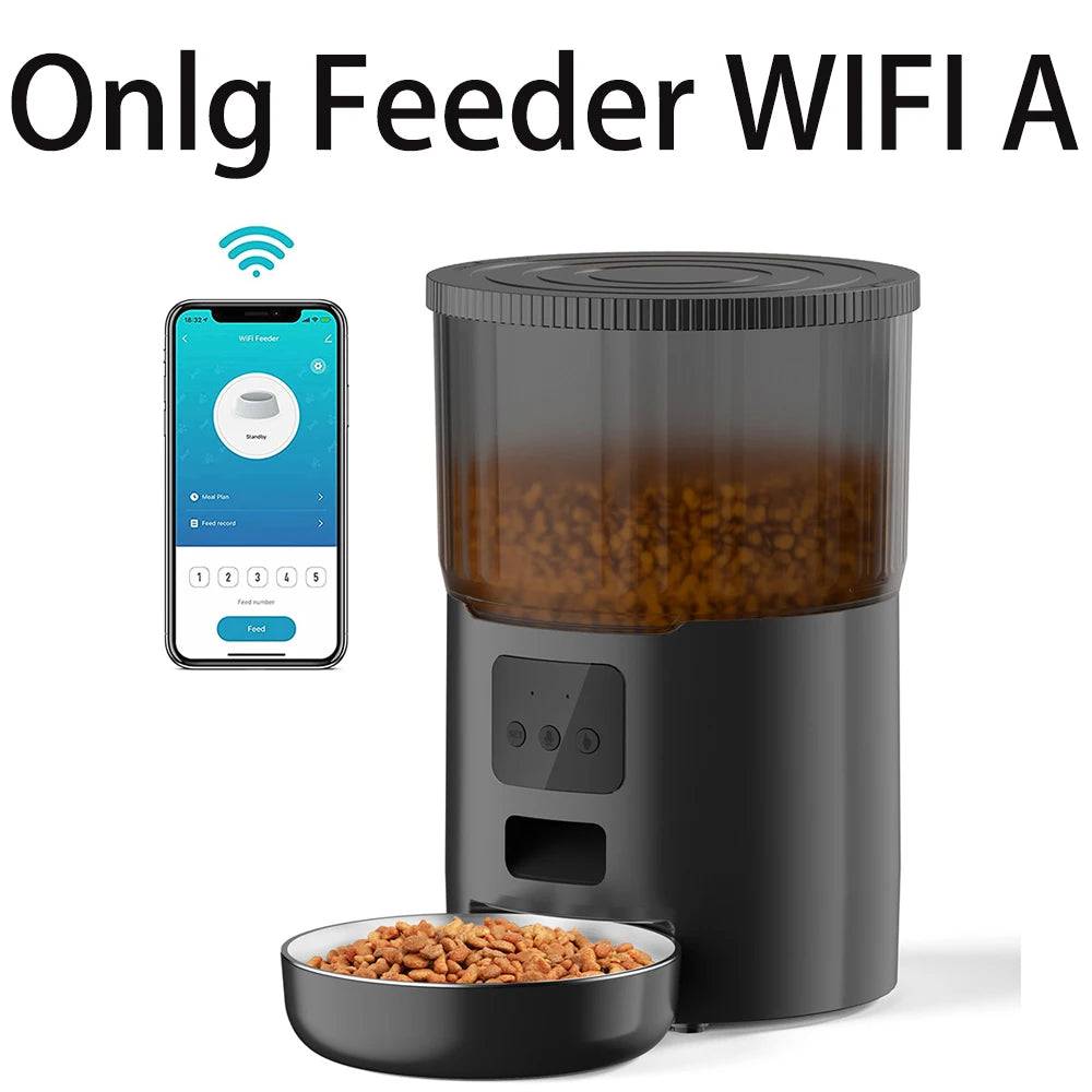4L Smart Pet Feeder & 2L Fountain Combo with Tuya Wi-Fi - Onlg Feeder WIFI A