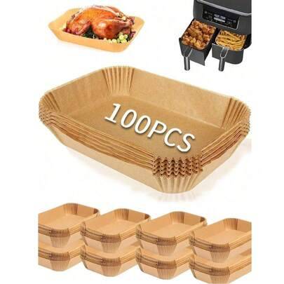 50/100 st bakplåtspapper, airfryer-liner, ugnsliner, kökstillbehör, non-stick bakplåtspapper, airfryer-tillbehör, olje- och vattentätt, lämpligt för b - Multifärgad