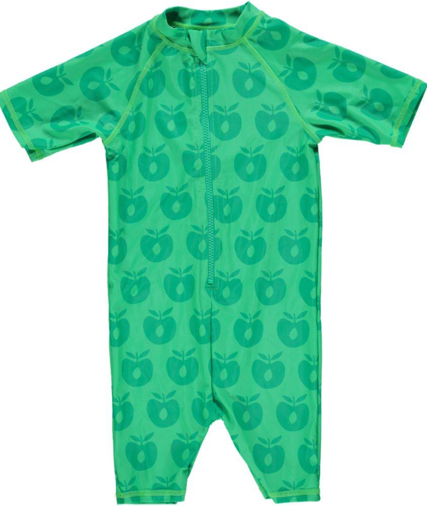UV dragt med retro æbleprint - Green / 74 cm