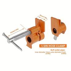 TEMU Woodworking Steel Pipe Clamps, Durable Metal Pipe Clamps, Adjustable Wood Board Clamps For Woodworking, Durable Woodworking Assembly Clamps, Adjustable Wood Clamps For Woodworking