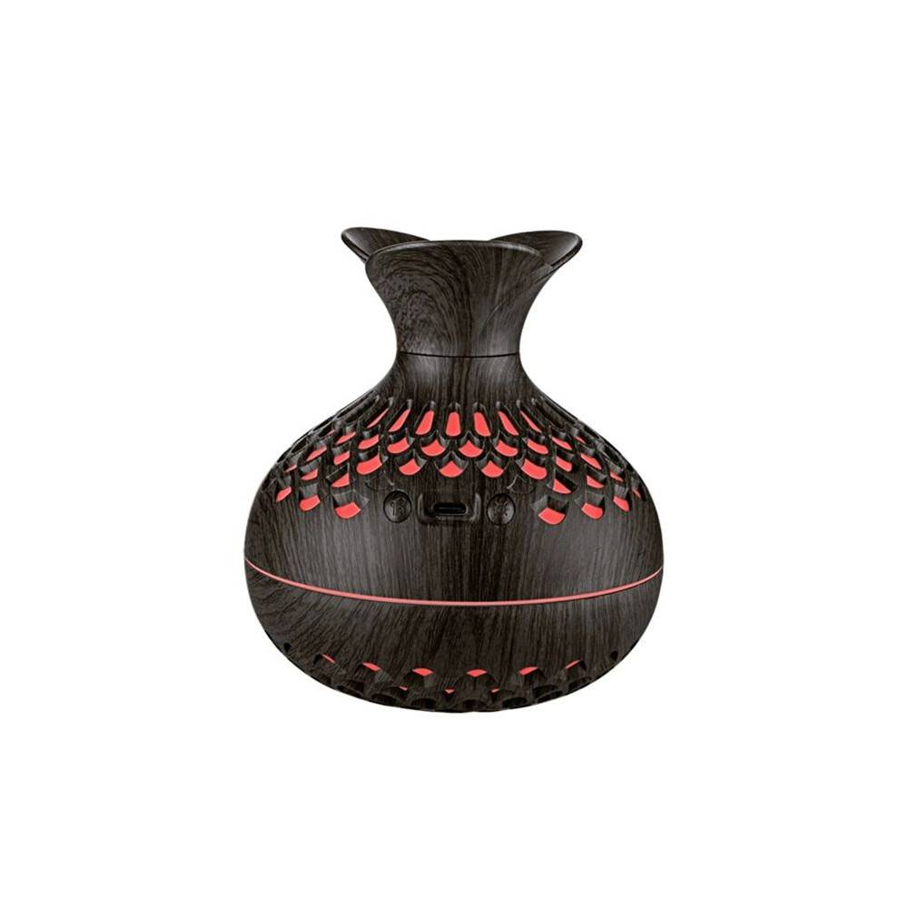 300ml USB Air Humidifier Humidifier Desktop Humidifier Hollow Vase Shape Humidifier with Colorful Night Lights B