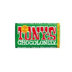 Tony's Chocolonely Fairtrade Milk Chocolate with at least 32% cacao solids and hazelnuts. Made in Belgium. 240g