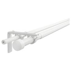 RÄCKA / HUGAD gardinstångskombination dubbel, vit, 120-210 cm