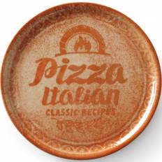 Receptsamling Tegelröd pizzatallrik i porslin, dia. 31 cm - set med 6 st.