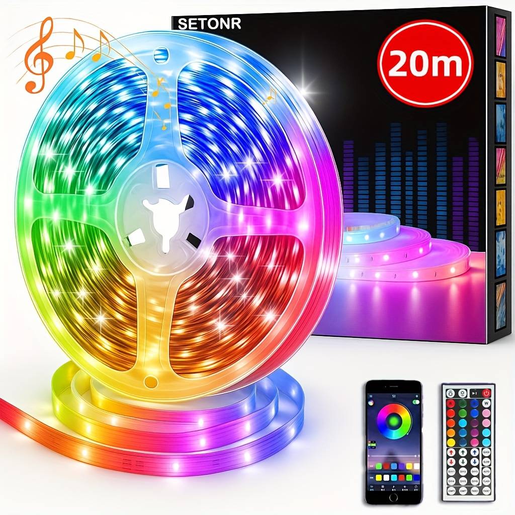 Smart Led Strip Lights For Bedroom, Rgb Led Lights With App And Remote Control, Home Decor Color Changing Lights For Room Party, Holiday Decoration Light Strip, Thanksgiving Gifts, Christmas Decor