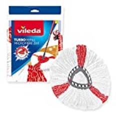 Vileda Turbo Refill, kompatibel med alla Turbo-system från Vileda, två typer av mikrofiber för effektiv rengöring, passar alla hårda golv, tar bort 99 % av bakterierna med vatten, 1 Refill