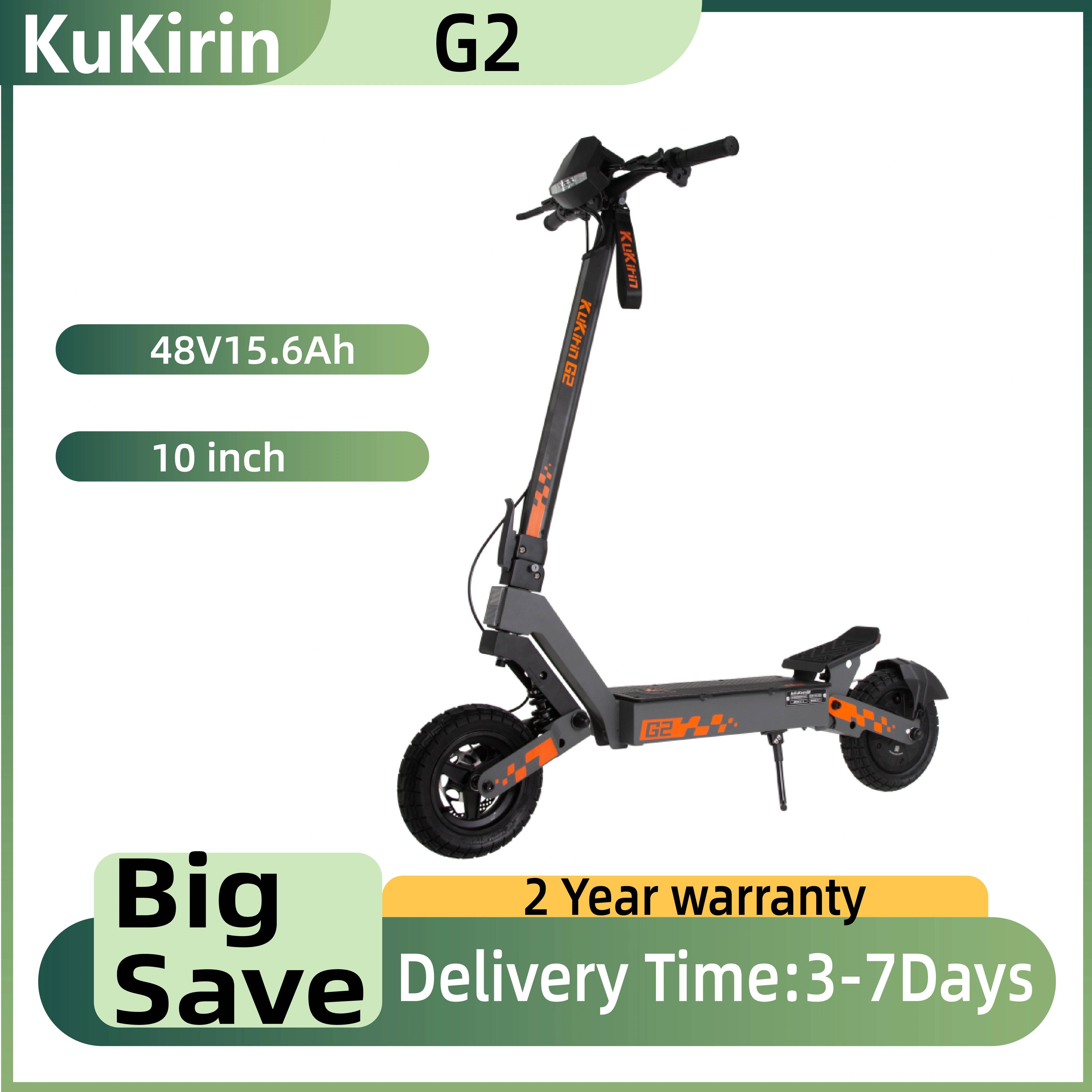 KUKIRIN G2 Adult Electric Scooter 48V 15.6Ah Foldable Premium Model 10-Inch Tires City Electric Scooter