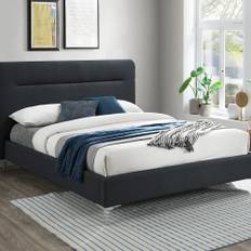 Olivia's Fisher Fabric Bed in Charcoal - Kingsize