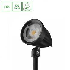 FLORI LIGERO 6W, Varm Hvid, 230V Udendørs LED Spotlight med Spike, Sort – IP65, 480lm, RA80 - SpectrumLED
