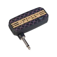 JOYO Mini Amp Bärbar elektrisk bashörlursförstärkare 3,5 mm plugg Extra ljudingång och 8.9x7.7x2.6cm svart