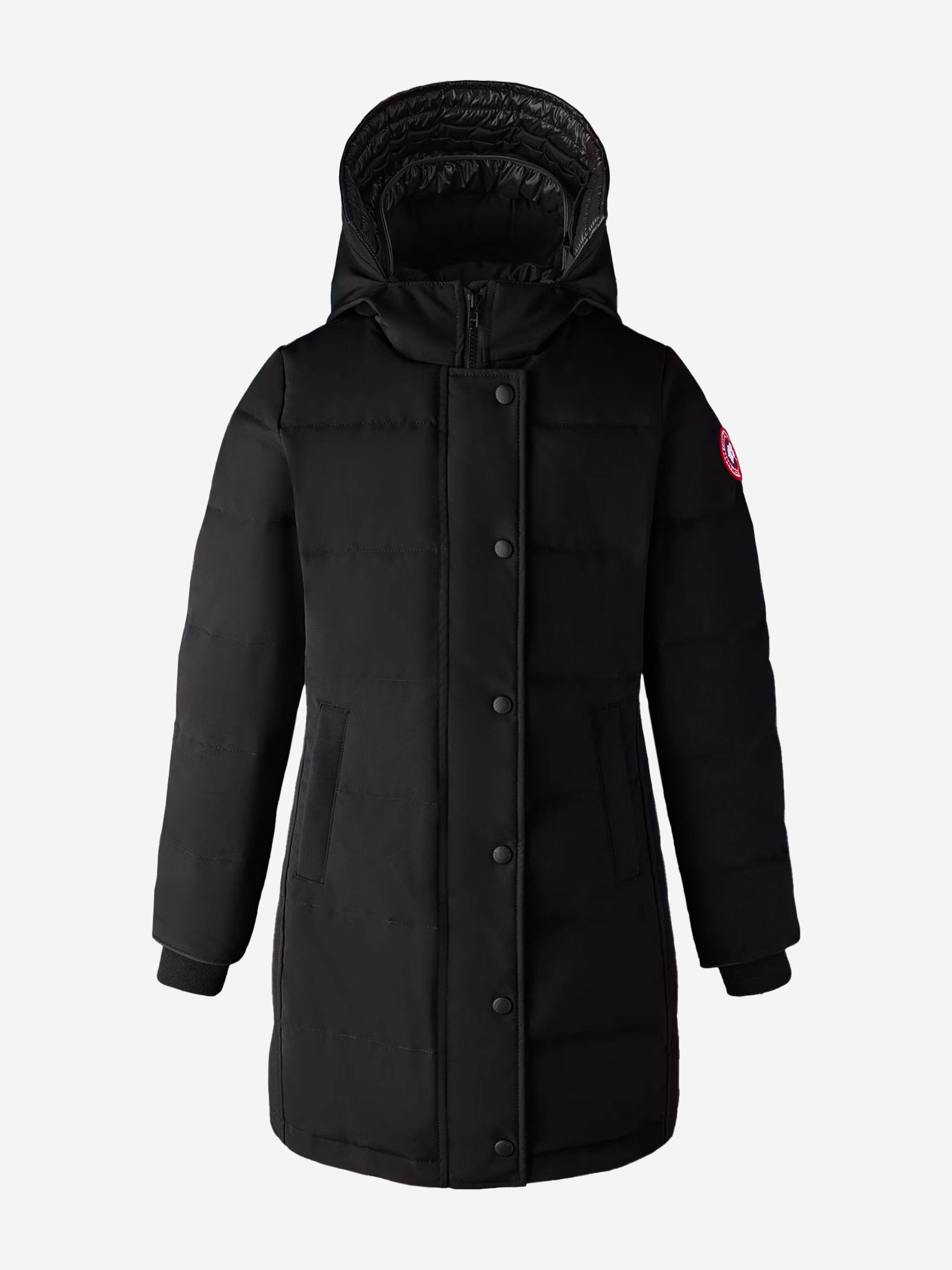 Canada Goose Girls Down Padded Juniper Parka Coat in Black - Black / M (10 - 12 Yrs) (M (10 - 12 Yrs))